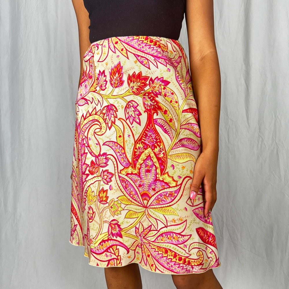 Paisley Pink & Orange Talbots Skirt Sz 4 NWT